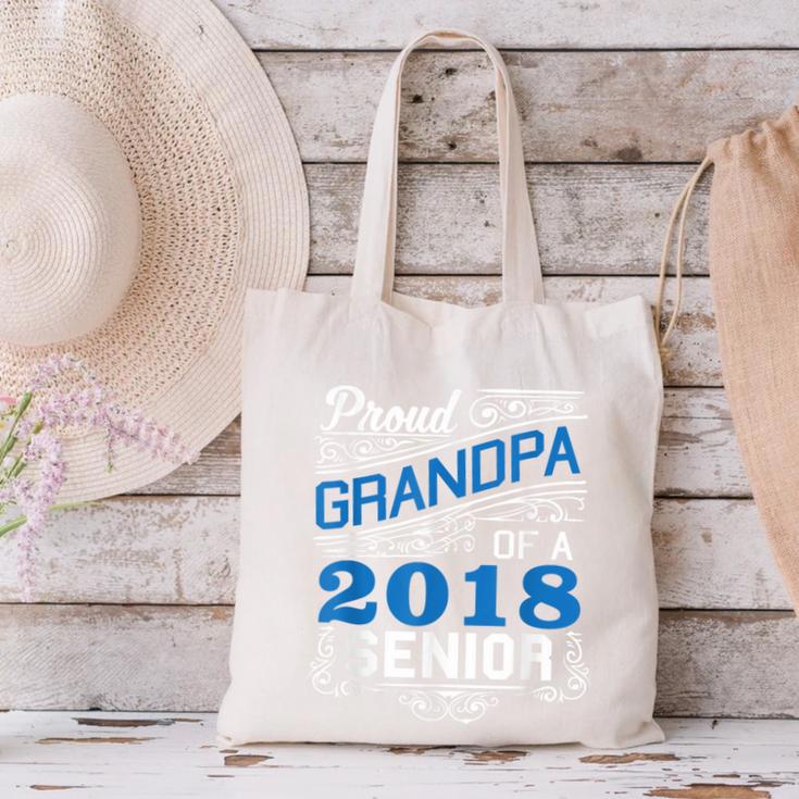 Proud Grandpa Of 2018 Senior T-Shirt Student Graduation Canvas Tote Bag
