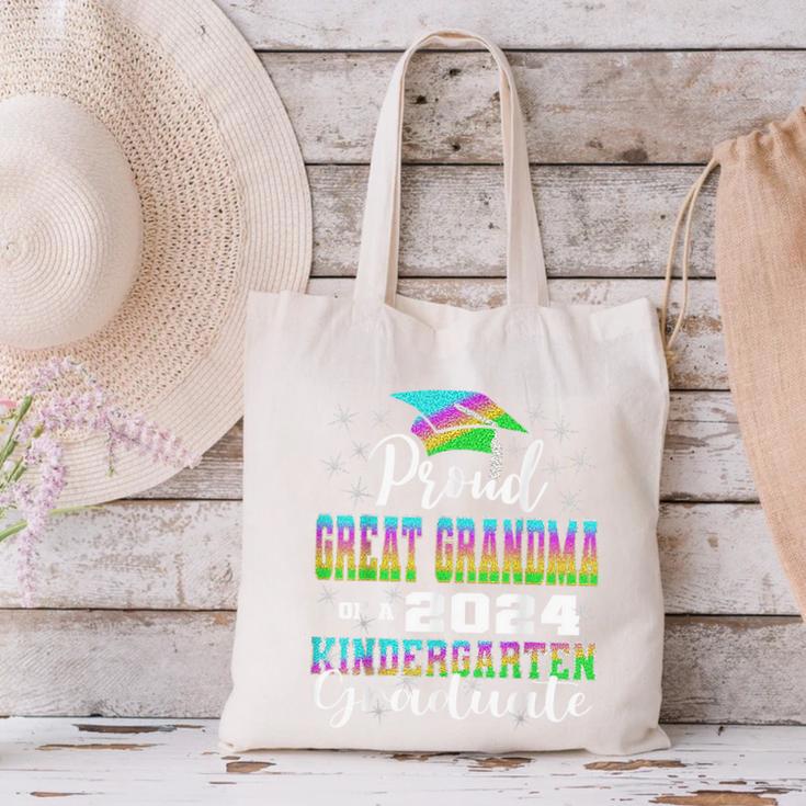 Proud Great Grandma Of Kindergarten Graduate 2024 Graduation Canvas Tote Bag