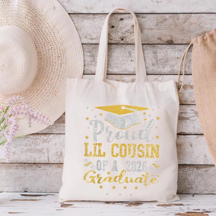 Proud Lil Cousin Of a 2026 Graduate Class Senior Graduation Canvas Tote Bag