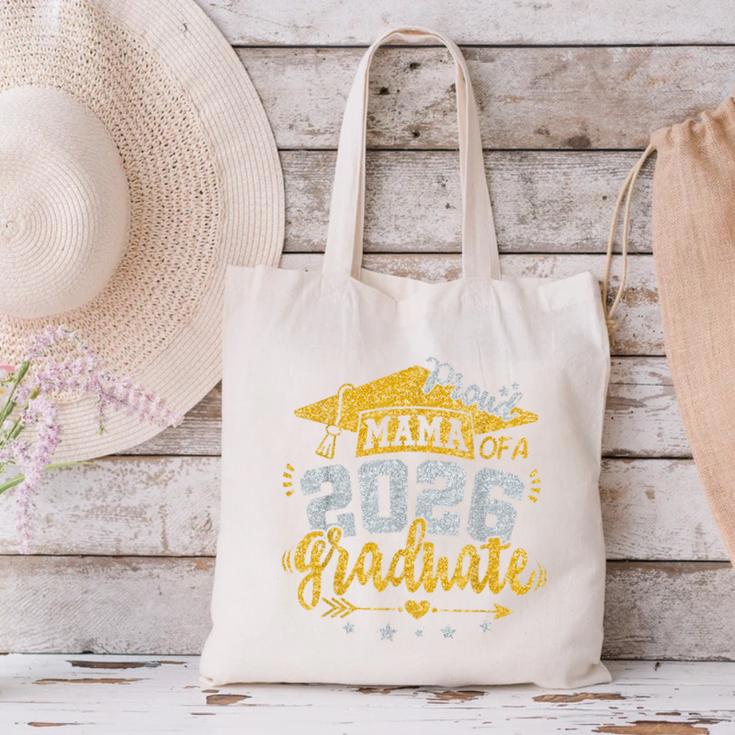 Proud Mama Of A 2026 Graduate Grad Senior Graduation Canvas Tote Bag