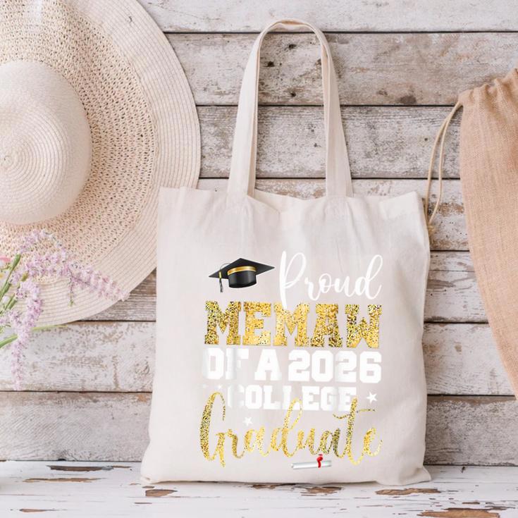 Proud Memaw Of 2026 Graduate College Graduation Canvas Tote Bag