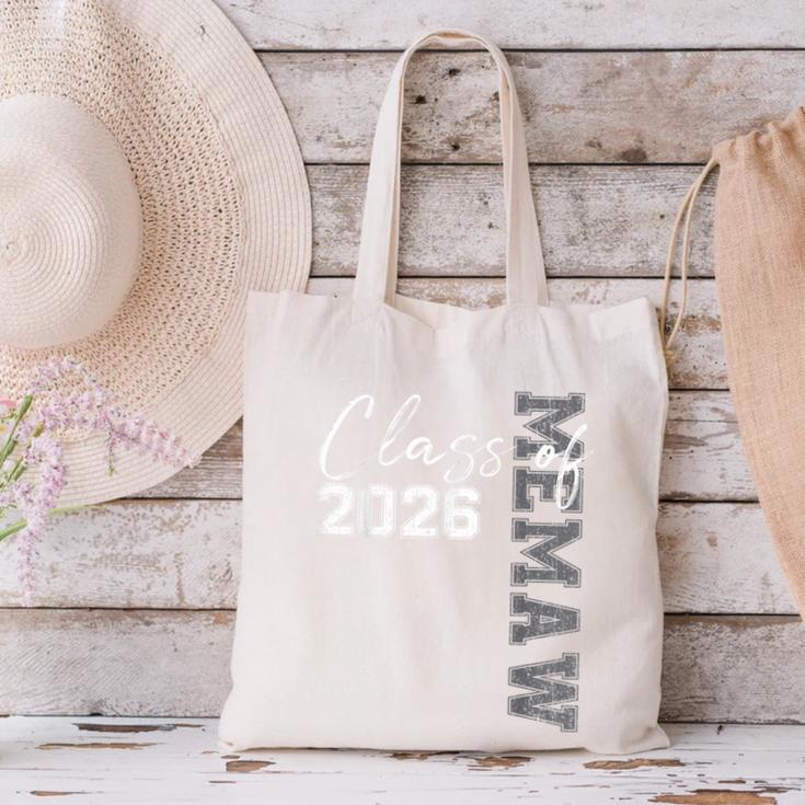 Proud Memaw Of A Class Of 2026 Graduate Senior 26 Graduation Canvas Tote Bag