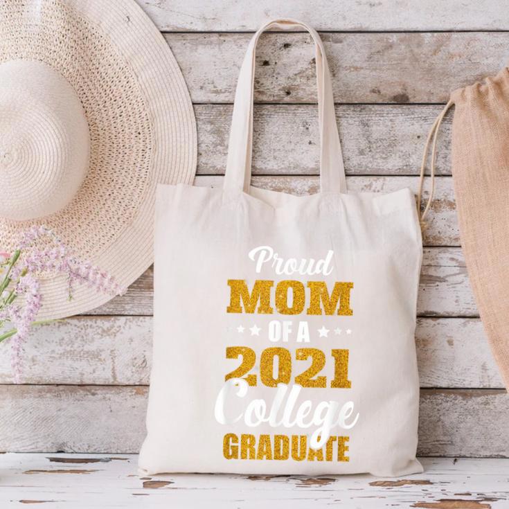 Proud Mom Of A 2021 College Graduate Senior Graduation Canvas Tote Bag