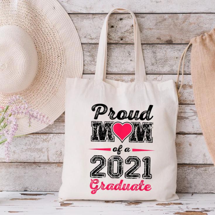 Proud Mom Of A 2021 Graduate Senior Graduation Canvas Tote Bag
