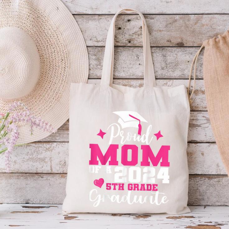 Proud Mom Of 2024 5th Grade Graduate Mother Graduation Canvas Tote Bag