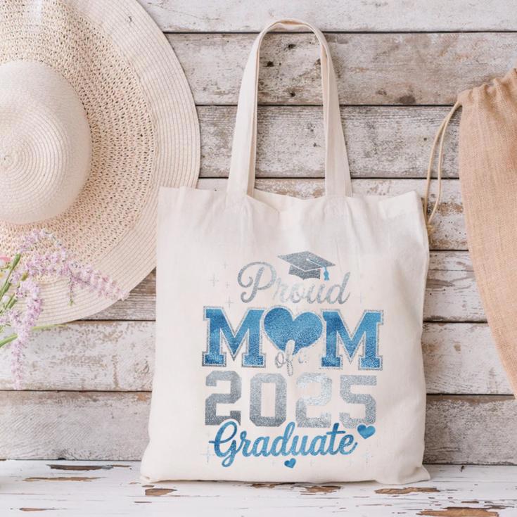 Proud Mom Of a 2025 Graduate For Class Of 2025 Graduation Canvas Tote Bag