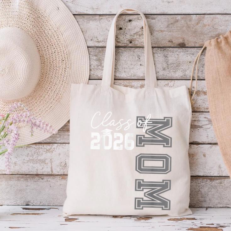 Proud Mom Of A 2026 Graduate Grad Senior Mother Graduation Canvas Tote Bag