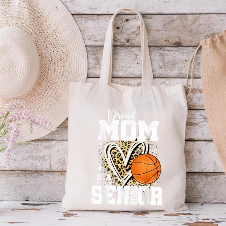 Proud Mom Of A 2026 Senior Basketball Graduation Leopard Canvas Tote Bag