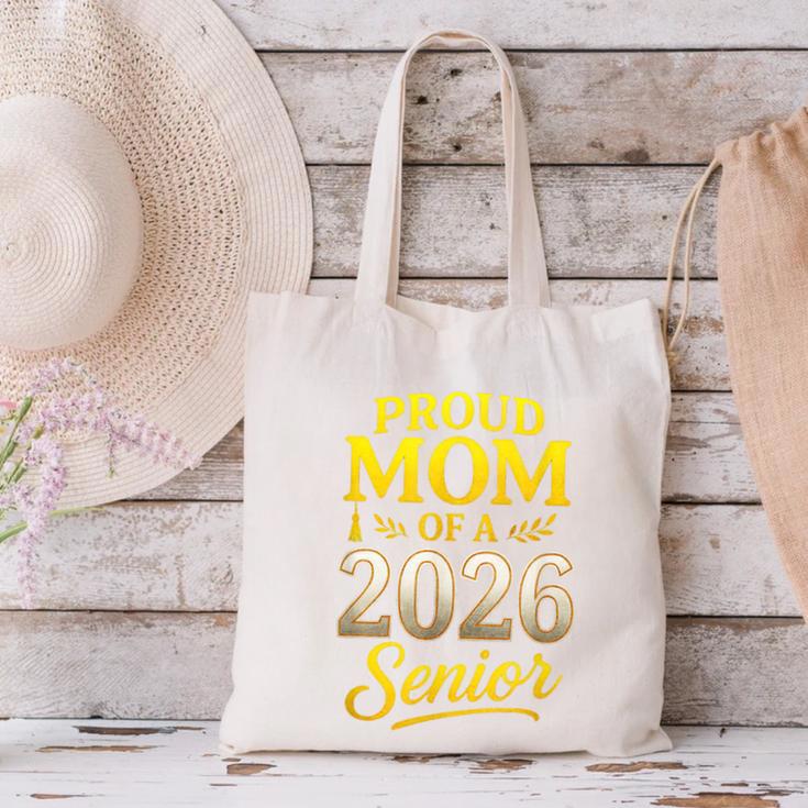 Proud Mom Of A 2026 Senior Graduation Pride Canvas Tote Bag