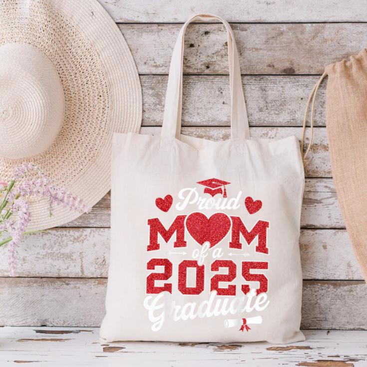 Proud Mom Of a Class Of 2025 Graduate Senior Graduation Canvas Tote Bag