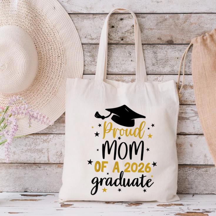 Proud Mom Of A Class Of 2026 Graduate Senior Graduation 2026 Canvas Tote Bag