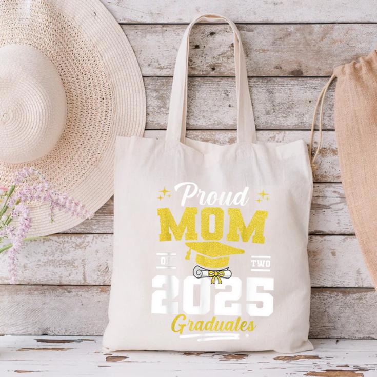 Proud Mom Of Two Class Of 2025 Graduates Twins Graduation Canvas Tote Bag