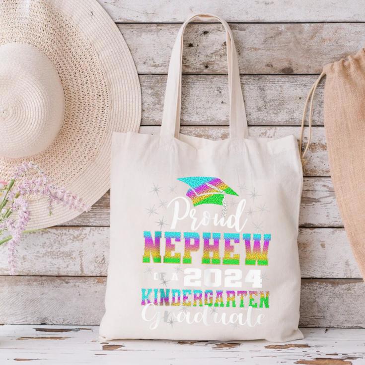 Proud Nephew Of Kindergarten Graduate 2024 Graduation Nephew Canvas Tote Bag