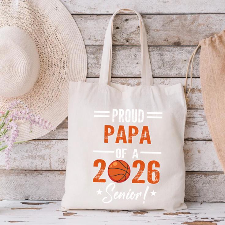 Proud PAPA Of 2026 Senior Basketball Student Graduation Canvas Tote Bag