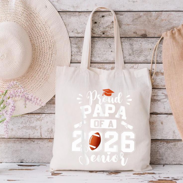Proud Papa Of A 2026 Senior Football Graduation Dad Canvas Tote Bag