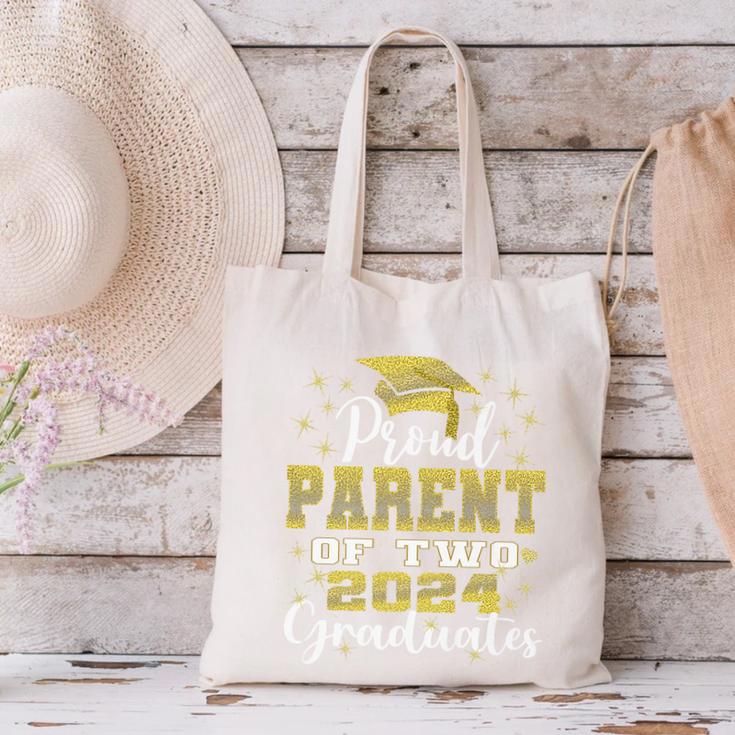 Proud Parent Of Two 2024 Graduate Class 2024 Graduation Premium Canvas Tote Bag