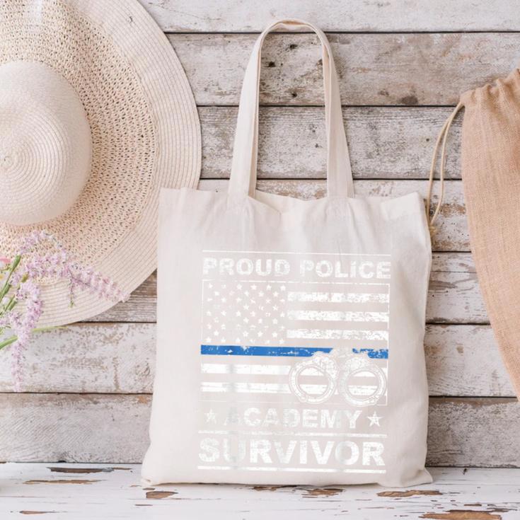Proud Police Academy Survivor Graduation Canvas Tote Bag