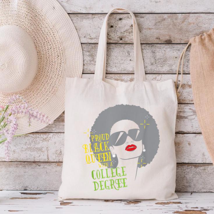 Proud Queen College Graduation Canvas Tote Bag