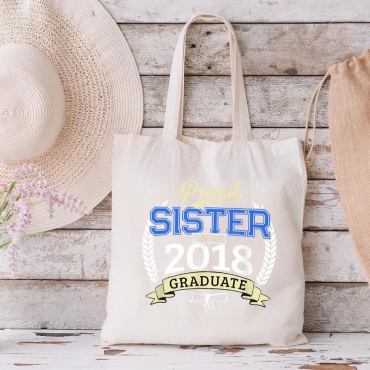 Proud Sister Of 2018 Graduate Shirt Graduation Grad Canvas Tote Bag