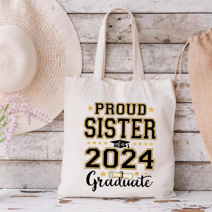 Proud Sister Of A 2024 Graduate Senior Graduation Canvas Tote Bag