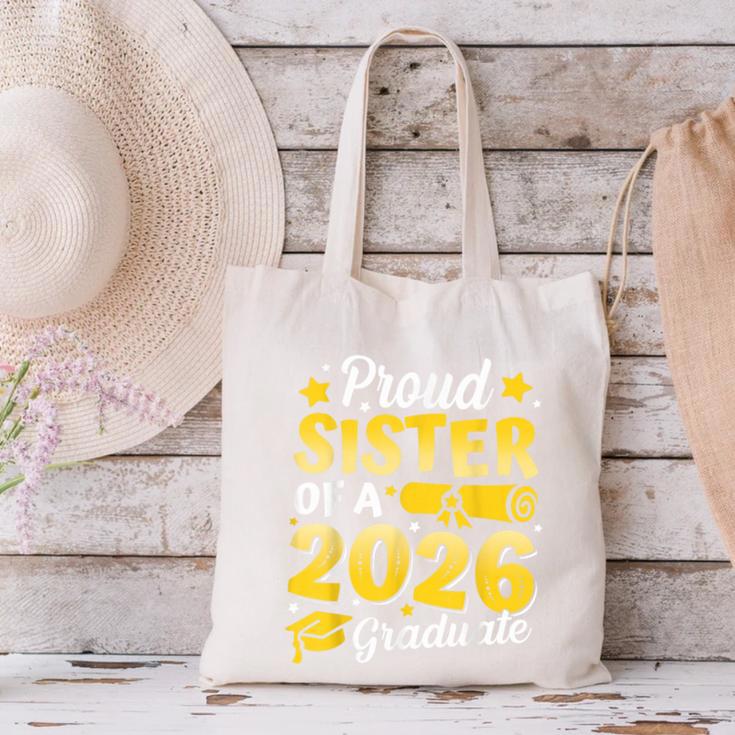 Proud Sister Of A 2026 Graduate Senior Class Graduation Canvas Tote Bag