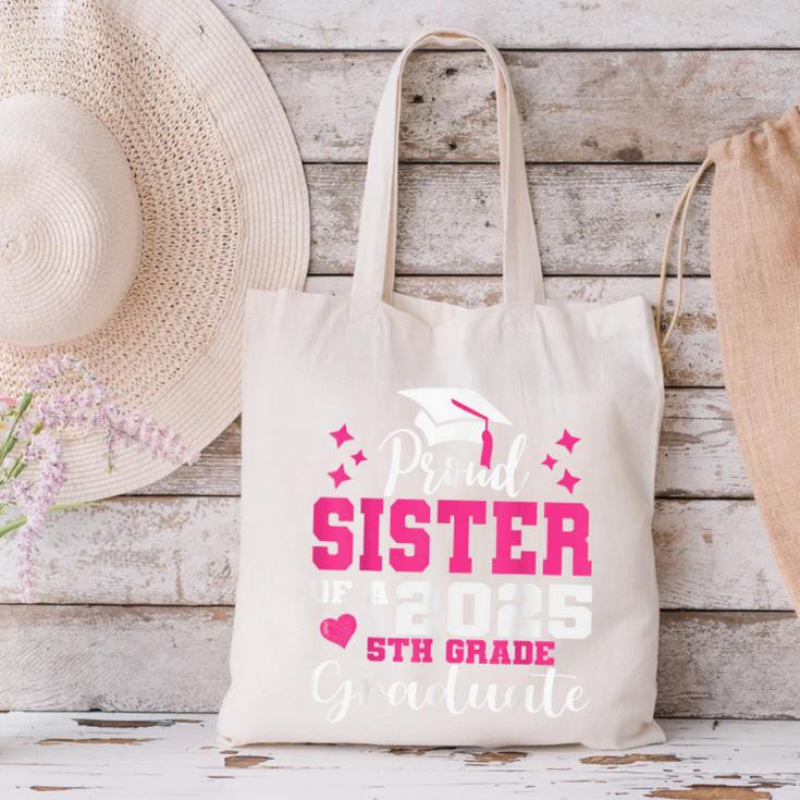 Proud Sister Of 5th Grade Graduate 2025 Family Graduation Canvas Tote Bag