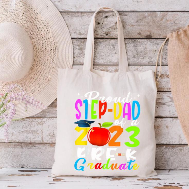 Proud Step-Dad Of 2023 Pre-K Graduate Fathers Day Graduation Canvas Tote Bag