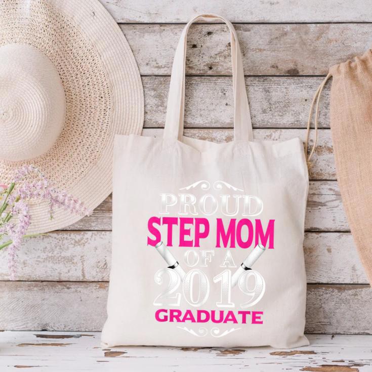 Proud Step Mom Of 2019 Graduate Class 2019 Tshirt Graduation Canvas Tote Bag