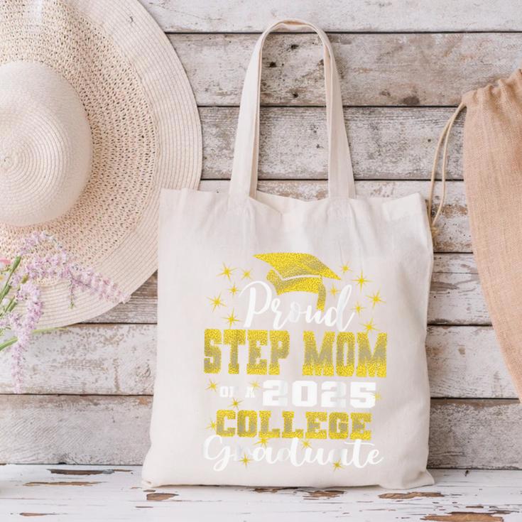 Proud Step Mom Of 2025 College Graduate Family 24 Graduation Canvas Tote Bag