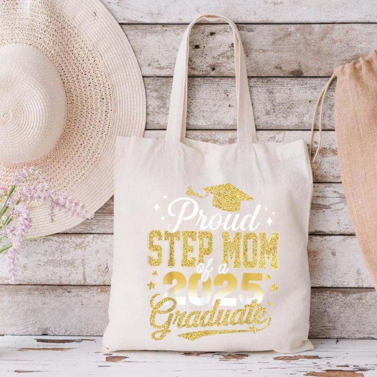 Proud Step Mom Of A Class Of 2025 Graduate Senior Graduation Canvas Tote Bag