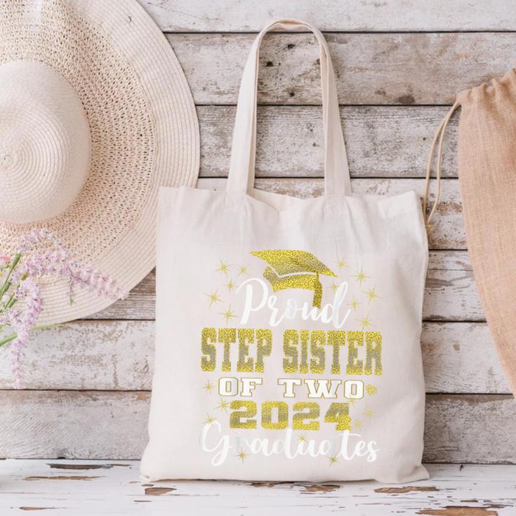 Proud Step Sister Of Two 2024 Graduate Class 2024 Graduation Canvas Tote Bag
