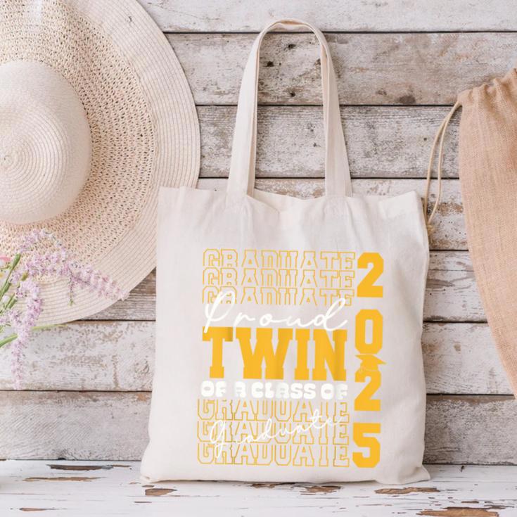 Proud Twin Of a 2025 Graduate Grad Prom Graduation Squad 25 Canvas Tote Bag