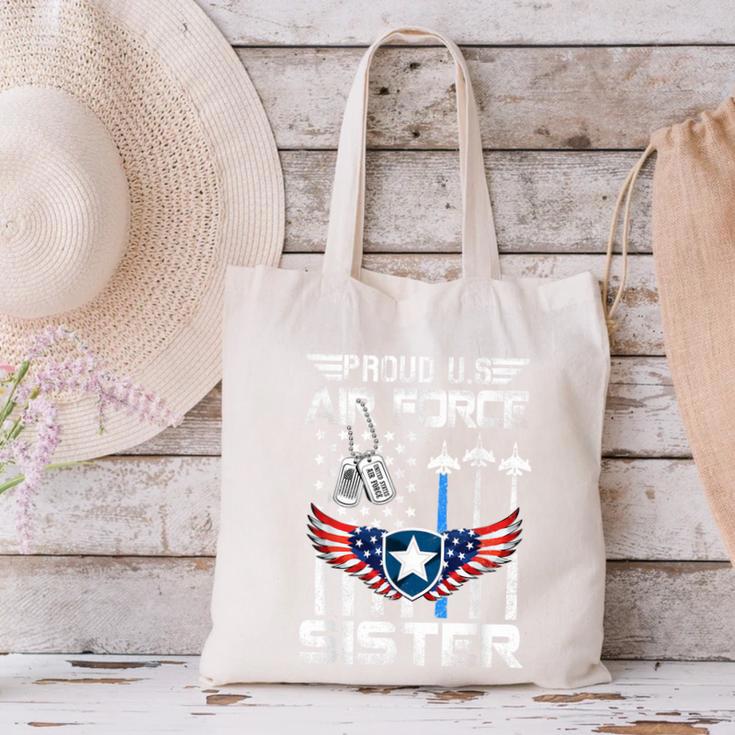 Proud US Air Force Sister Flag Air Force Graduation Sister Canvas Tote Bag