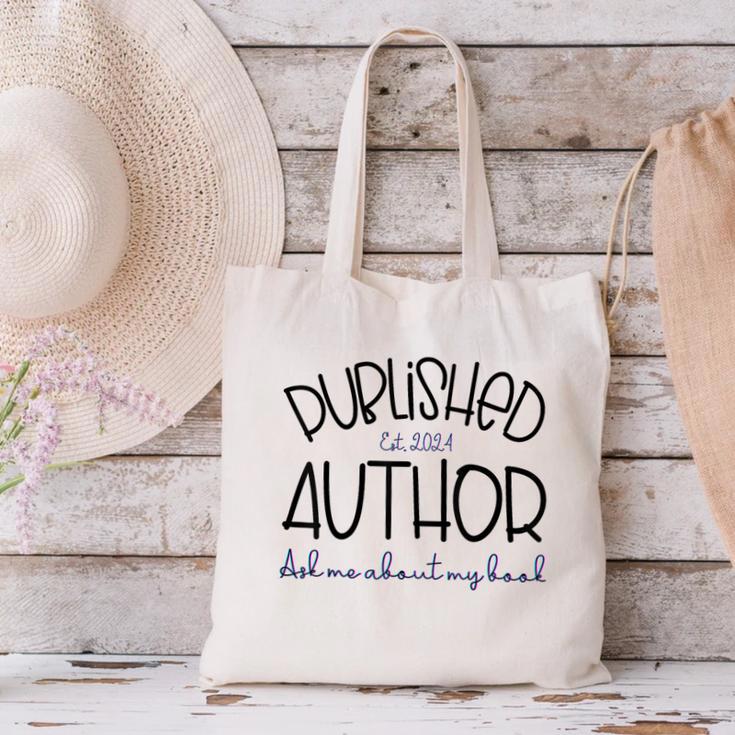 Published Author Est 2024 Ask Me About My Book Authors Books Canvas Tote Bag