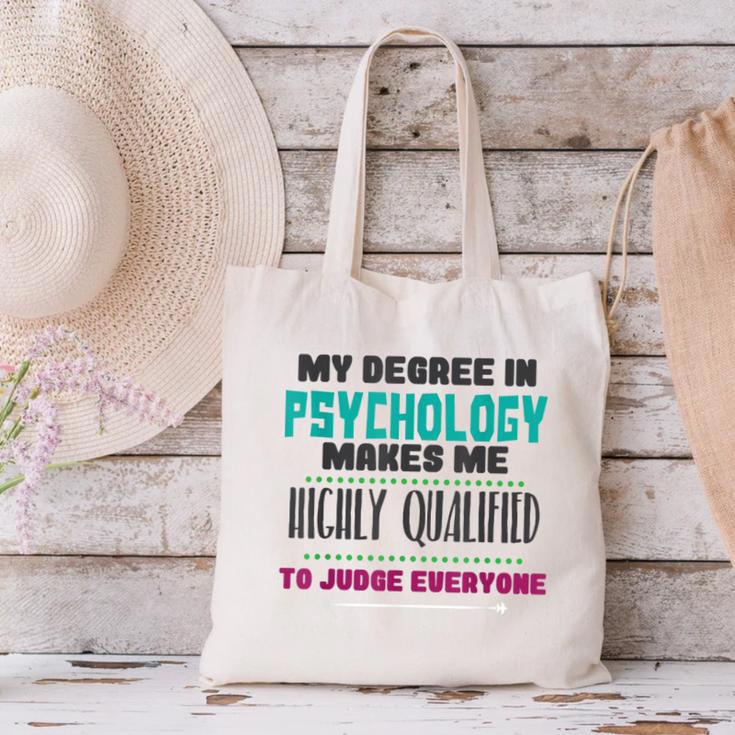 Qualified Psychologist PhD PsyD Shirt Graduation Canvas Tote Bag