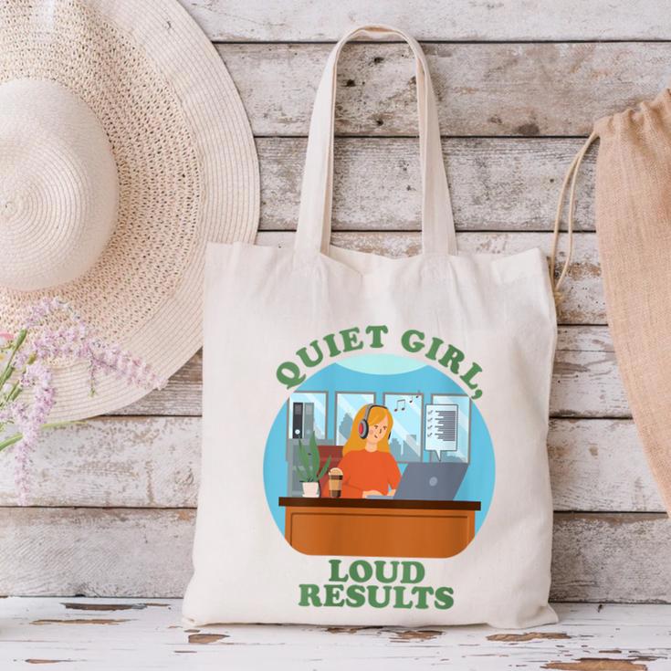 Quiet Girl Loud Results Introvert Office Staff Secretary Canvas Tote Bag Quiet Girl Loud Results Introvert Office Staff Secretary Canvas Tote Bag