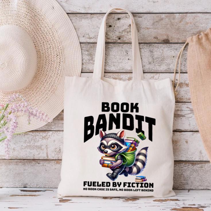 Racoon-Bookworm-Book Bandit-Fueled By Fiction Canvas Tote Bag