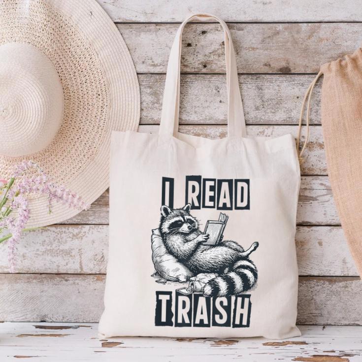 Racoon Reading Spicy Smutty Book Booktok I Read Trashy Books Canvas Tote Bag