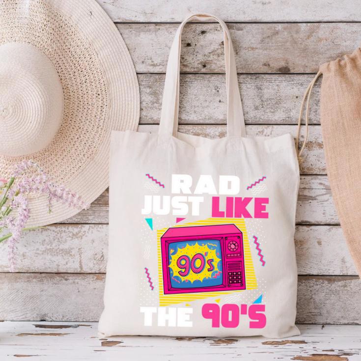 Rad Just Like The 90s 90s Aesthetic Nostalgia 1990s Retro Canvas Tote Bag Rad Just Like The 90s 90s Aesthetic Nostalgia 1990s Retro Canvas Tote Bag