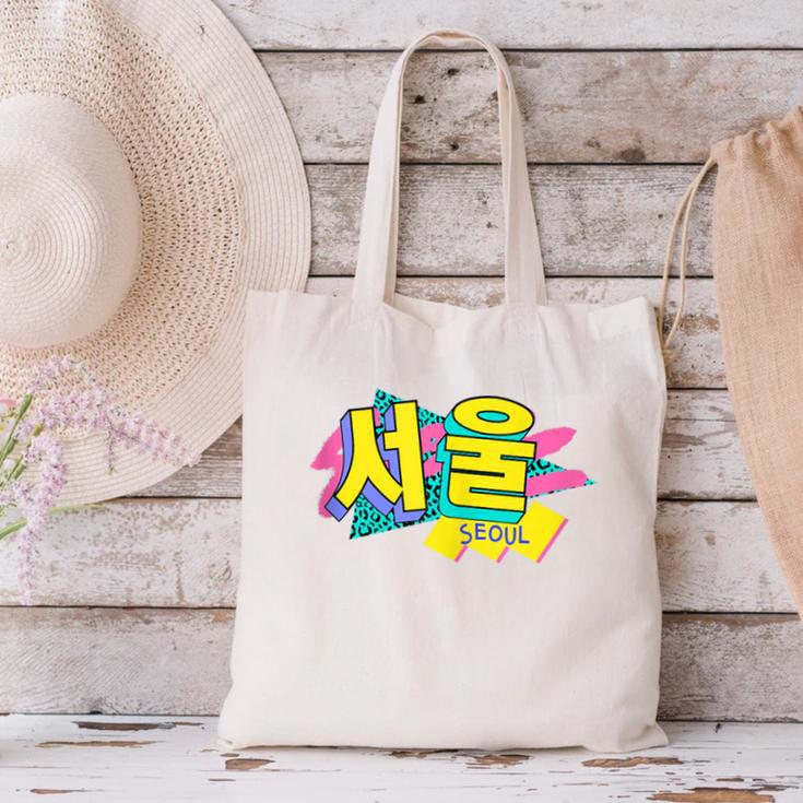 Rad Retro Seoul 90s Style Vintage South Korea 90s Nostalgia Canvas Tote Bag Rad Retro Seoul 90s Style Vintage South Korea 90s Nostalgia Canvas Tote Bag