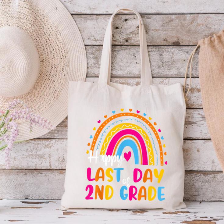 Rainbow Last Day Of 2nd Grade Teacher Student Graduation For Men Women Kids Canvas Tote Bag