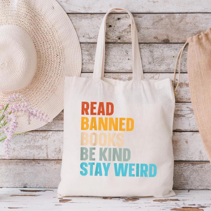 Read Banned Books Be Kind Stay Weird Canvas Tote Bag