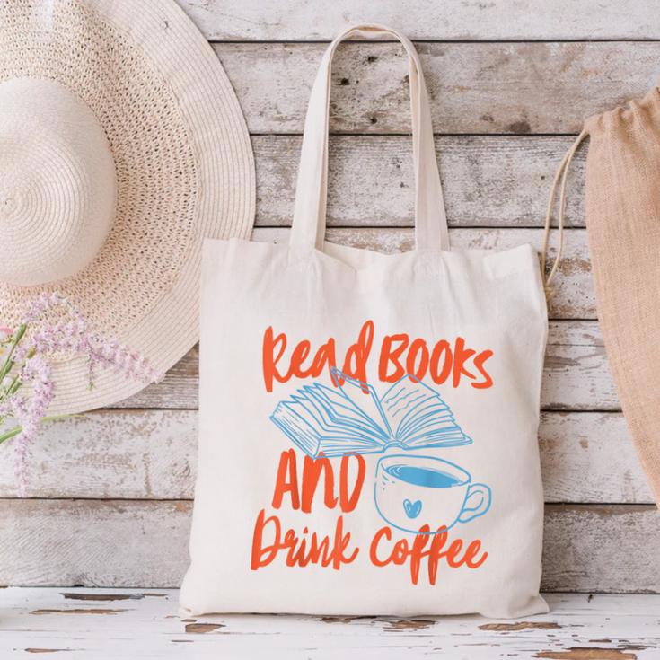 Read Book And Drink Coffee Book Club Reading Canvas Tote Bag