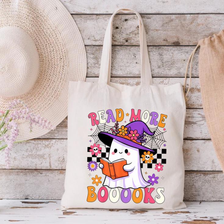 Read More Books Ghost Reading Book Teacher Halloween Canvas Tote Bag