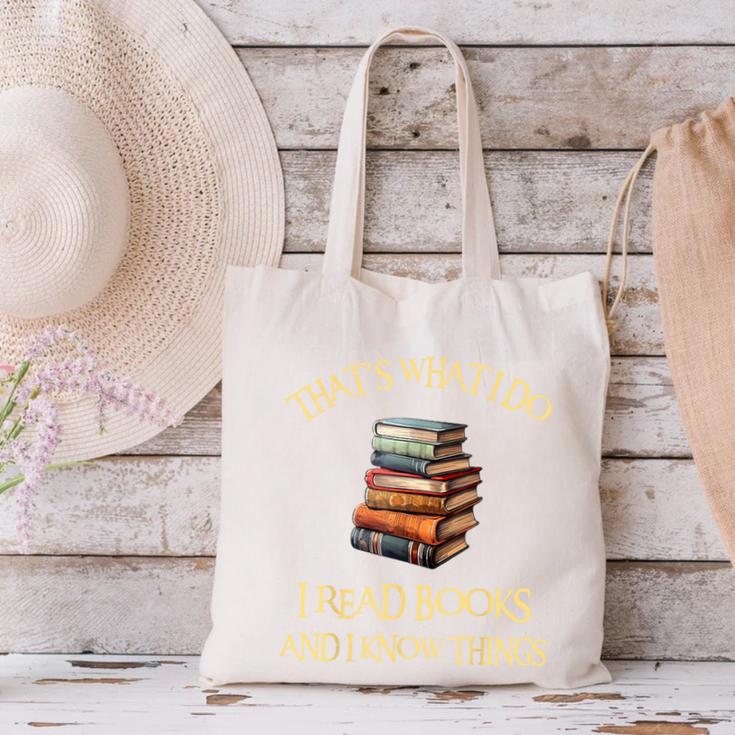 I Read Books And I Know Things l Book Reading Canvas Tote Bag