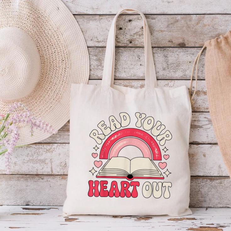 Read Your Heart Out Book Lover Fun Reading Time Canvas Tote Bag Read Your Heart Out Book Lover Fun Reading Time Canvas Tote Bag