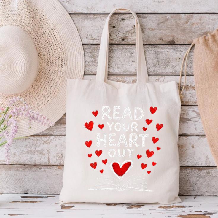 Read Your Heart Out Valentine Book Lover Reading Teacher Canvas Tote Bag Read Your Heart Out Valentine Book Lover Reading Teacher Canvas Tote Bag