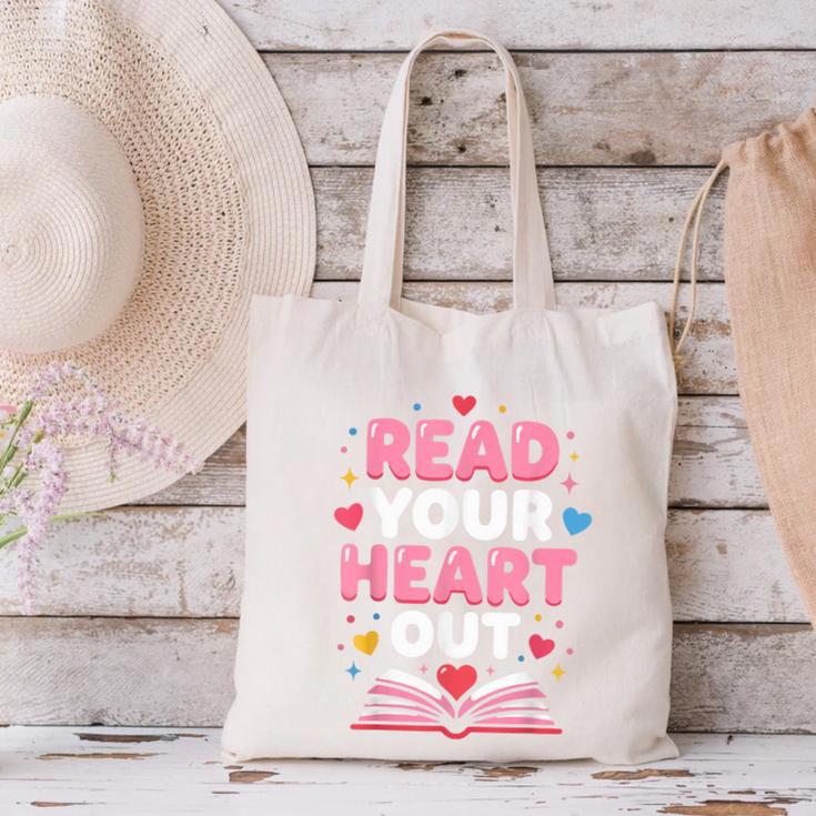 Read Your Heart Out Valentine Reading Book For Kid Teacher Canvas Tote Bag