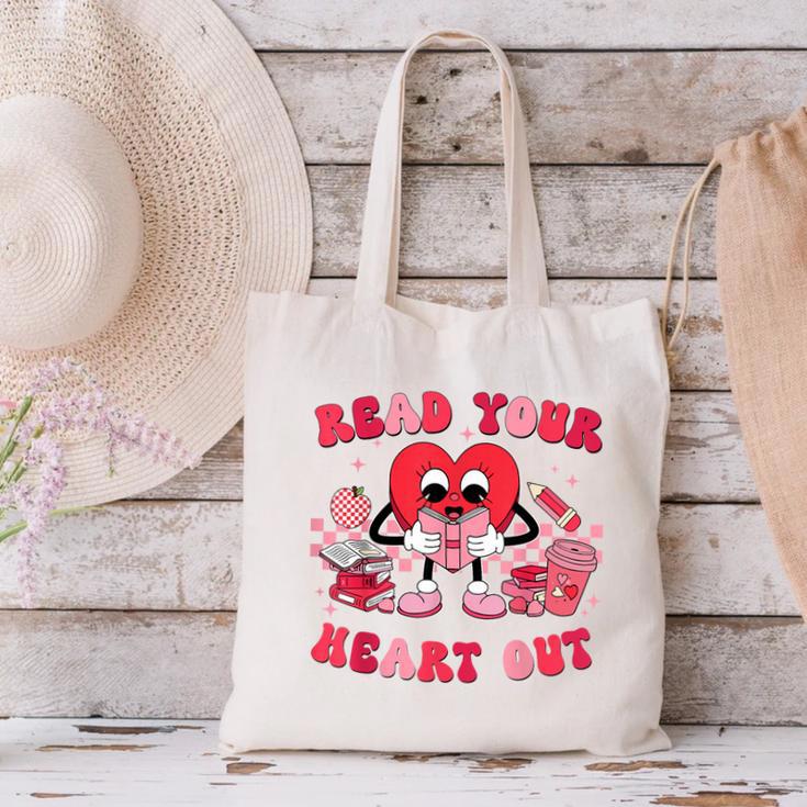 Read Your Heart Out Valentines Day Teachers Book Lovers Canvas Tote Bag