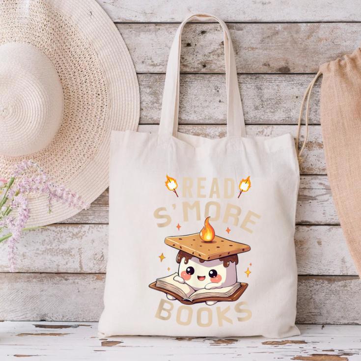 Read S'More Book Marshmallow Book Reading Lover Canvas Tote Bag